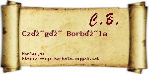 Czégé Borbála névjegykártya